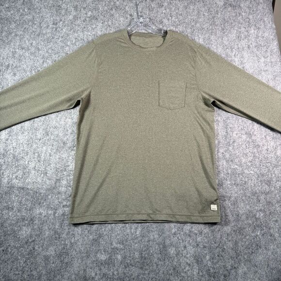 Vuori Shirt Mens Large Tradewind Performance Pocket Green Long Sleeve Crewneck - Picture 2 of 12